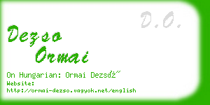 dezso ormai business card
